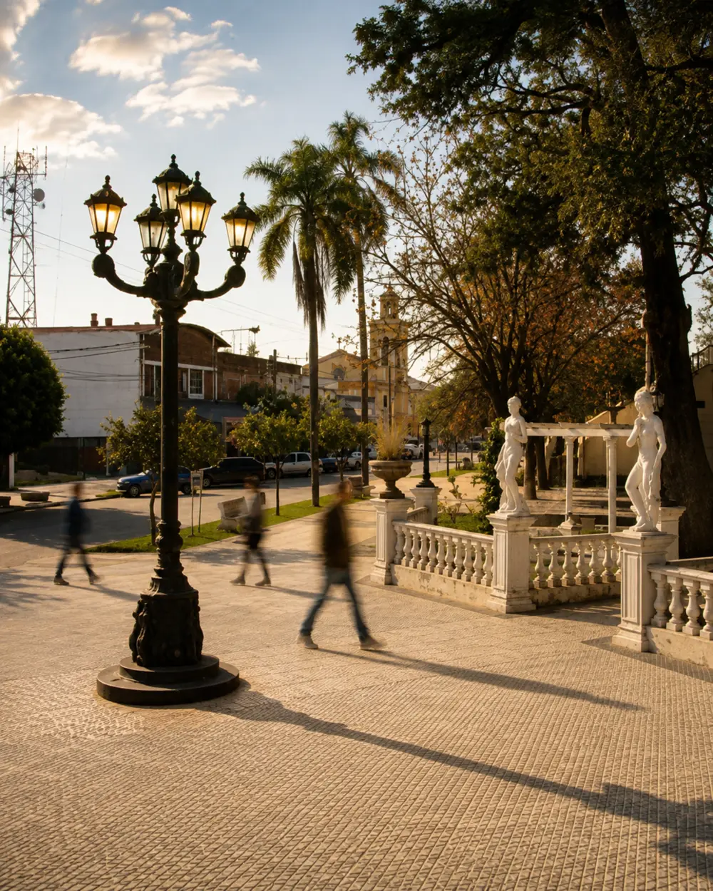 Farola ornamental en Plaza de Simoca